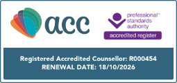 Official logo of Val Freeman as an Accredited Counsellor of the ACC (Association of Christians in Counselling and Linked Professions)